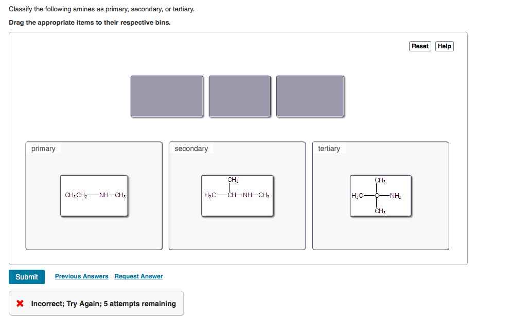 Classify The Following Amines As Primary Secondary Chegg 