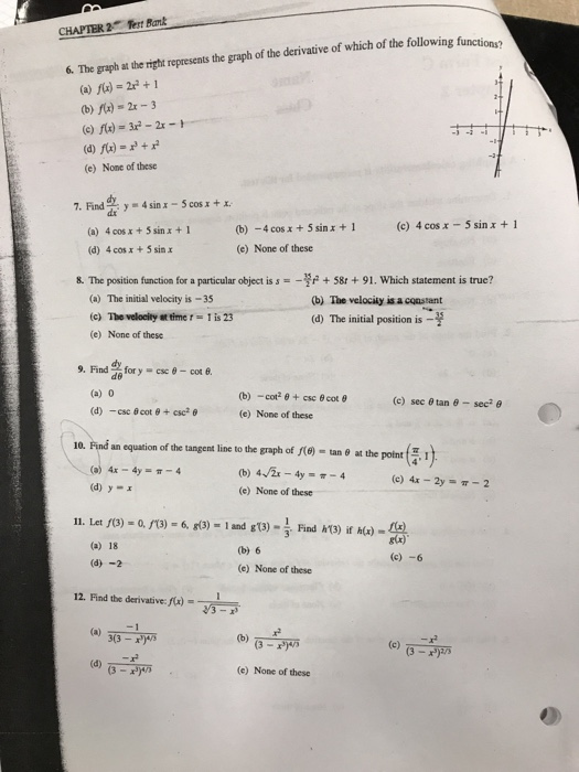 Solved Chapter 2 Test Bank 6 The Graph At The Right Repr