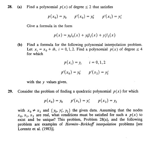 Solved 28 A Find A Polynomial P X Of Degree S 2 That Chegg Com