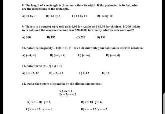 Solved Please Answer 89101112 By Showing All Of Your