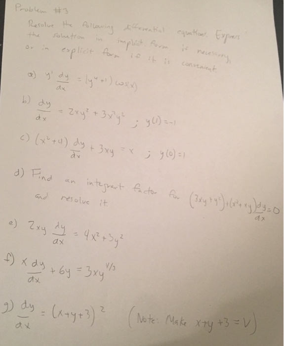 Solved Resolve The Following Differential Equation Express Chegg Com