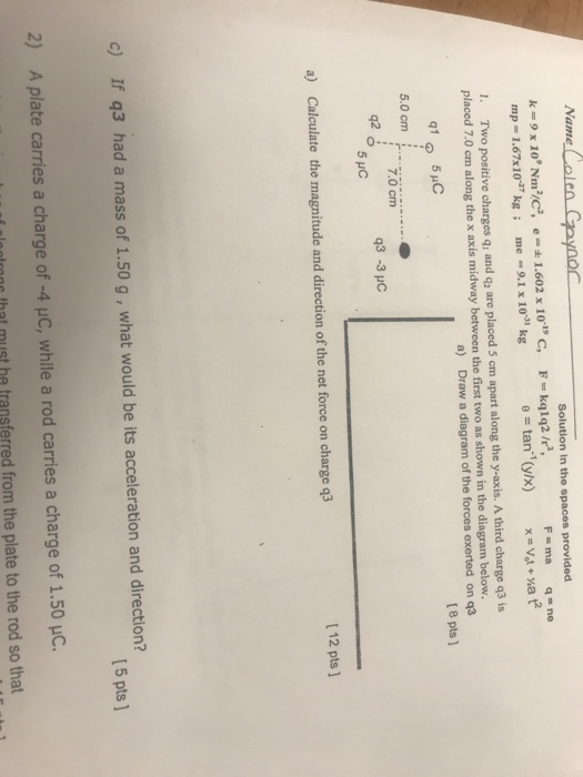 Name Colen Gayno K 9 X 10 Nm C E 1 602 X I 0 1 Chegg Com