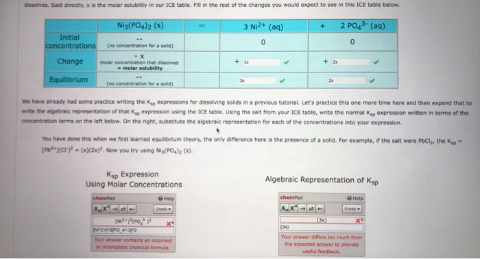 Solved Dissolves. Said Directly, X Is The Molar Solubilit
