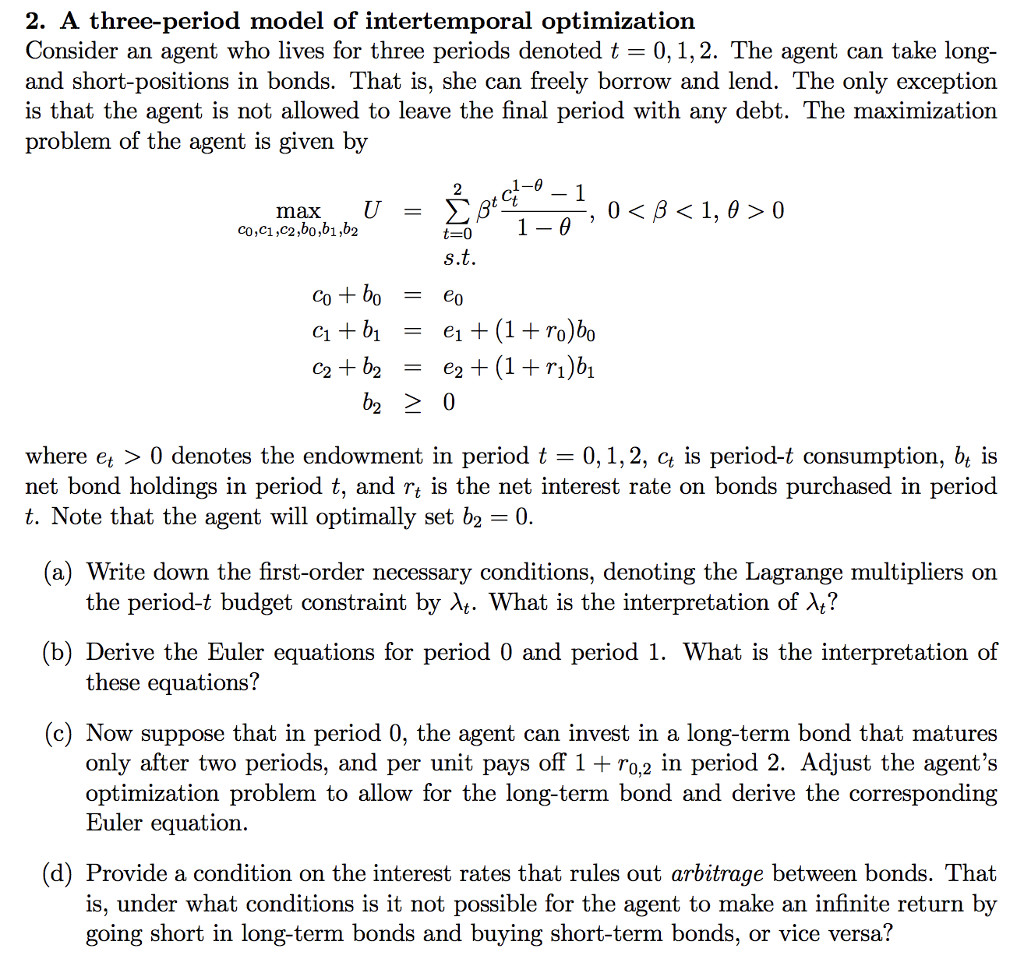 2. A three-period model of intertemporal optimization 