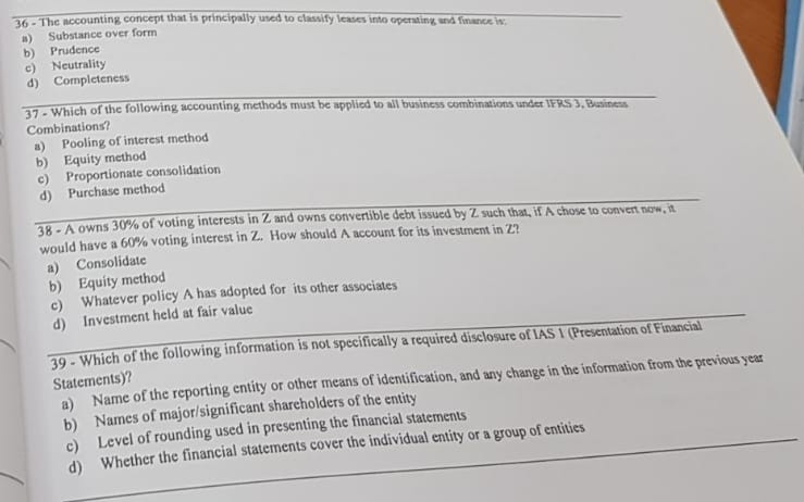 36 The Accounting Concept That Is Principaily Used To Chegg Com