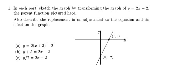 Solved 1 In Each Part Sketch The Graph By Transforming