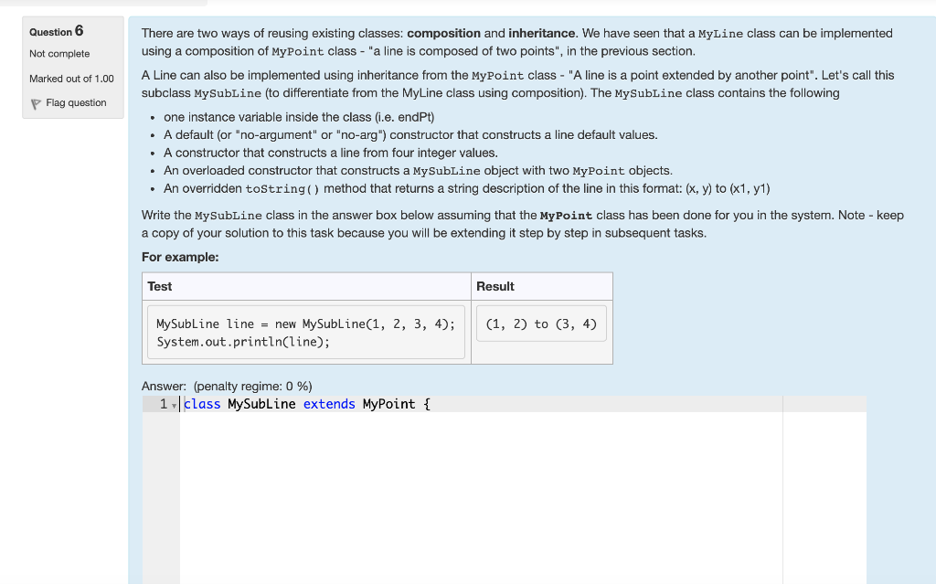 Solved Question 6 (2 points) In Java, when one class extends