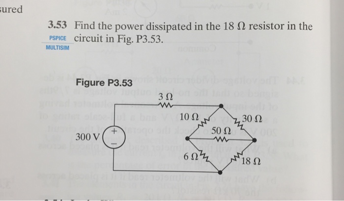 Solved ured 3.53 Find the power dissipated in the 18 Ω | Chegg.com