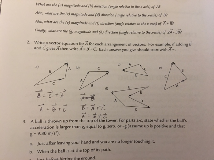 Solved What Are The A Magnitude And B Direction Angl Chegg Com