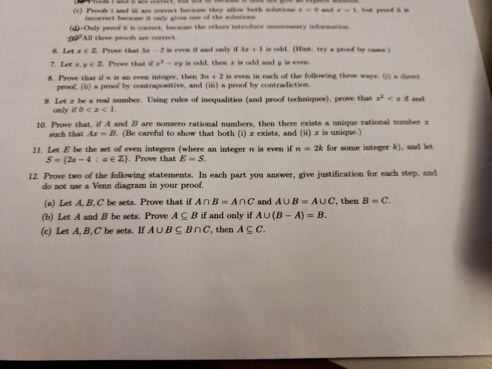 Solved C Proofs I Nnd Iii Nre Mrmrt Berwrmo They Nllow Chegg Com