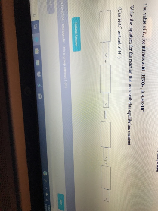 The value of Ka for nitrous acid, HNO2, is 4.50x10