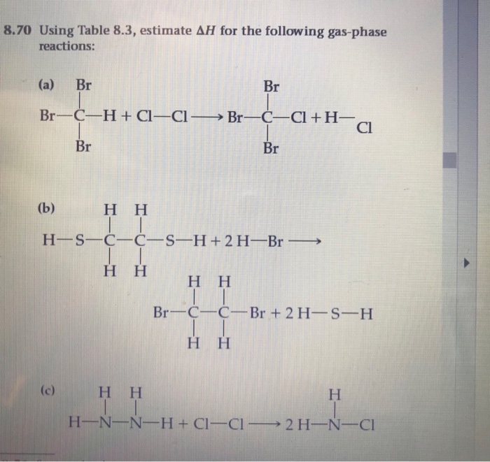 Solved Table 8 3 Average Bond Enthalpies K Mol Single B Chegg Com