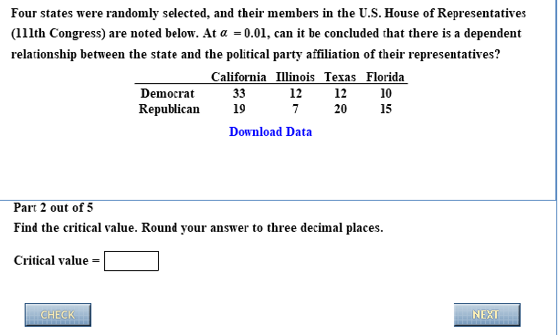 Solved Four States Were Randomly Selected And Their Memb