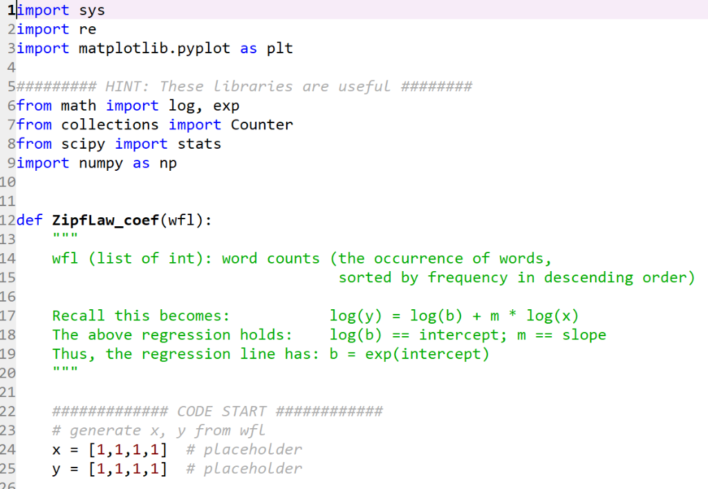 mport sys 2import re Bimport matplotlib.pyplot as plt 4 5######### HINT: These libraries are useful ######## 6from math impor