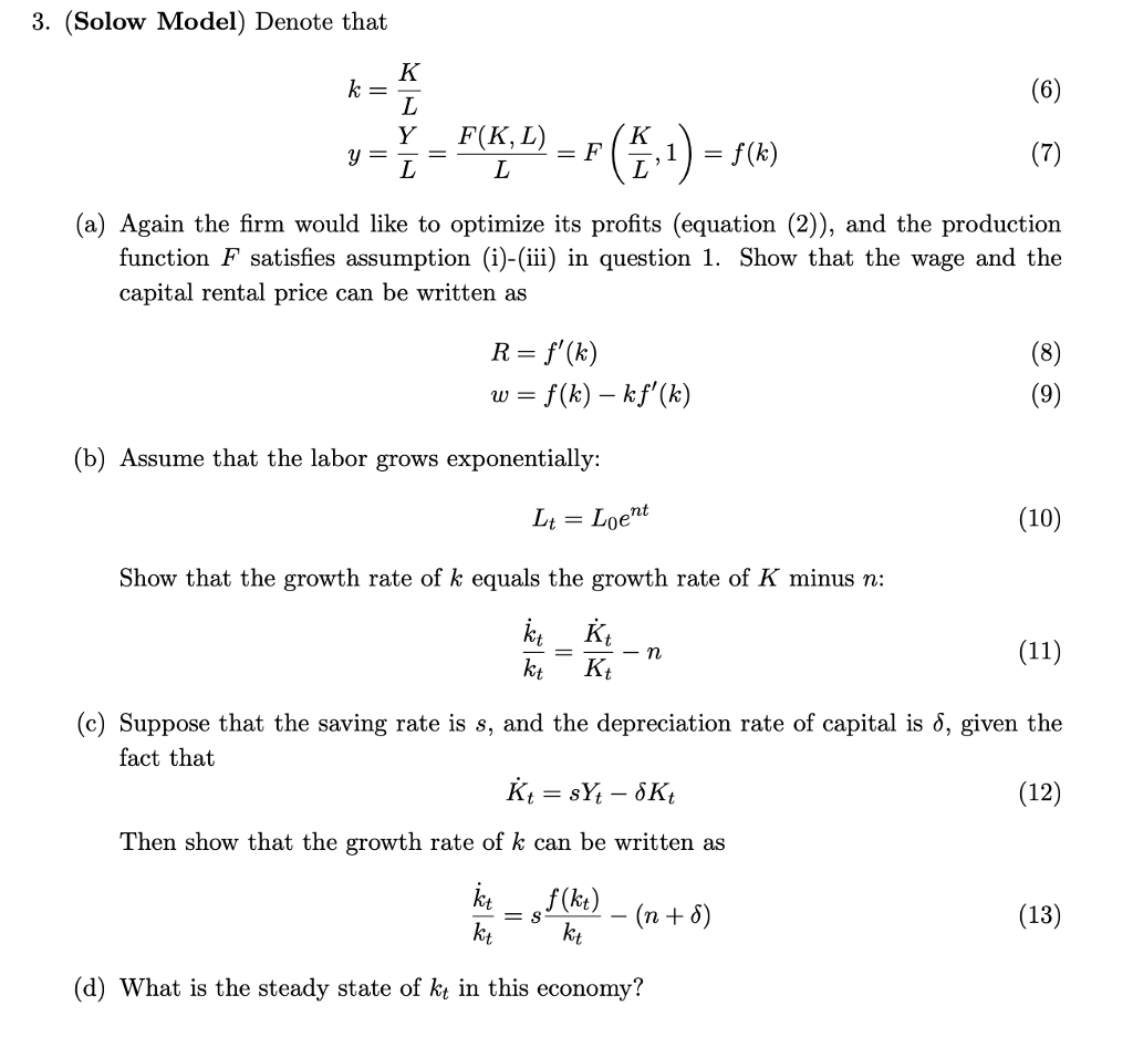 Solved Production Function Condsider A Representitive F Chegg Com