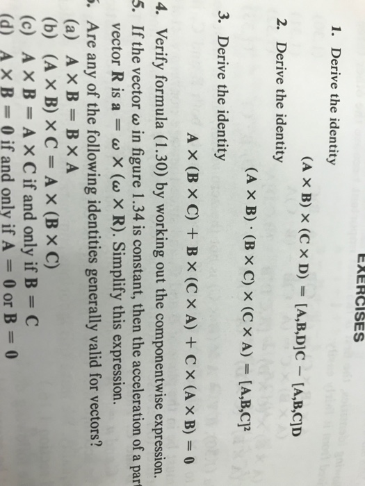 Solved Exercises 1 Derive The Identity 2 Derive The Ide Chegg Com