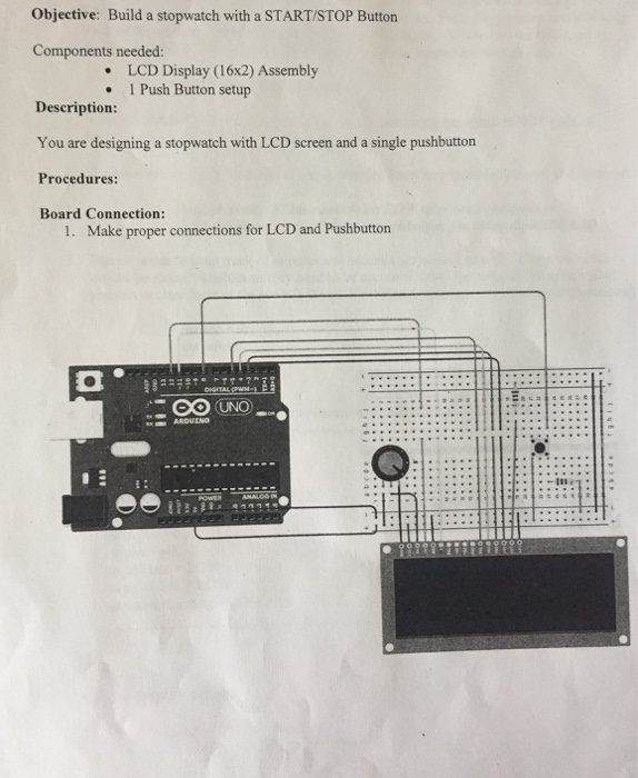 Stopwatch Using Arduino & LCD - Start Stop Reset Button