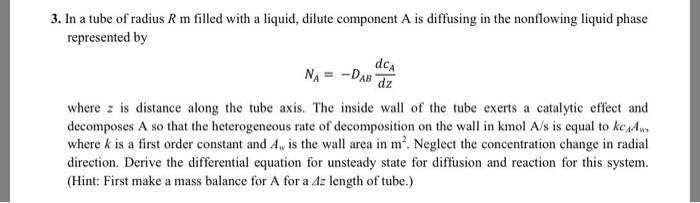 Solved: 3. In A Tube Of Radius R M Filled With A Liquid, D... | Chegg.com