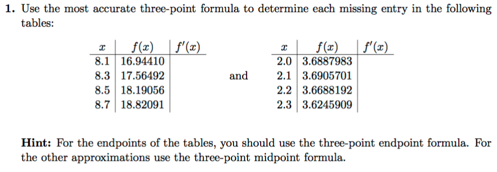 missing endpoint formula