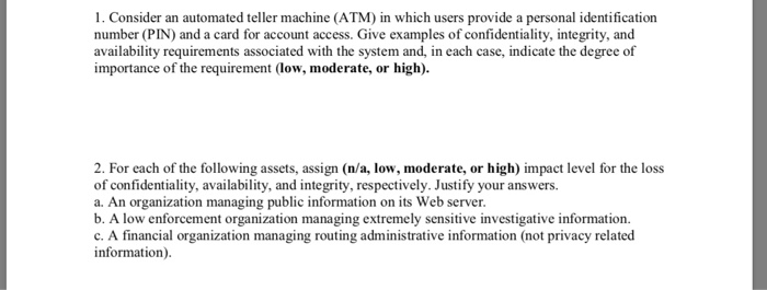 Solved 1 Consider An Automated Teller Machine Atm In W Chegg Com