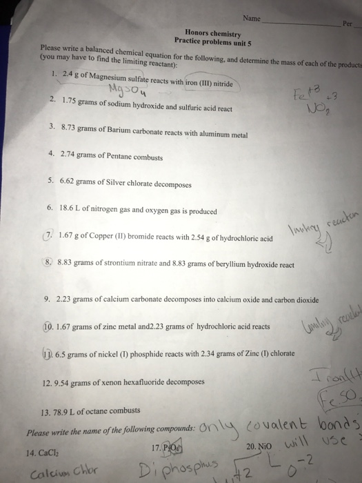 Solved Write A Balanced Chemical Equation And Determine Chegg Com