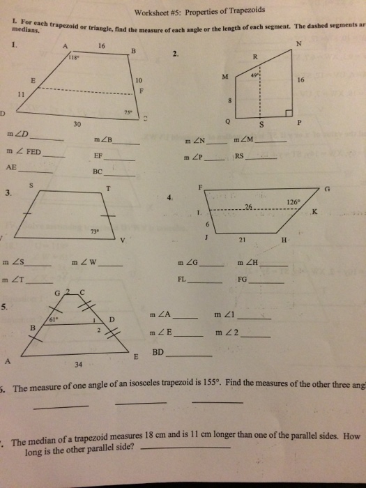 Solved 5 Zd Measure Of M Or Triangle D The Measure Of Chegg Com