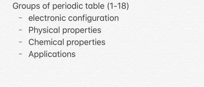properties of groups in periodic table