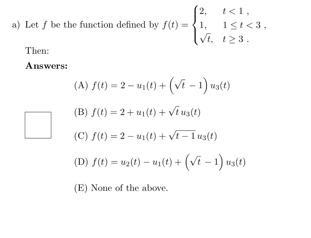 A Let F Be The Function Defined By F T 1 1t 3 Vt Chegg Com