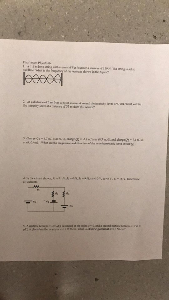 Phys2426 A M Solved: Exam M Final String Long 16 With ... 1. A