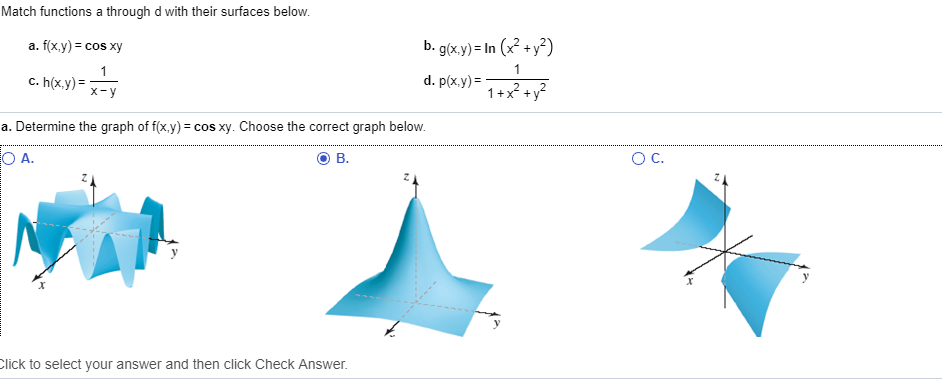 Solved Match Functions A Through D With Their Surfaces Chegg Com