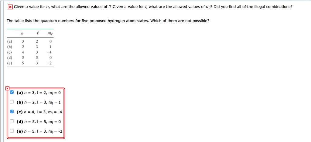 Solved Given A Value For N What Are The Allowed Values O Chegg Com