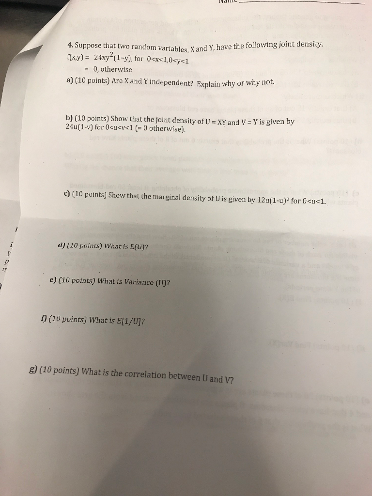 Solved 4 Suppose That Two Ra F X 24xy2 1 Y For 0sh Chegg Com