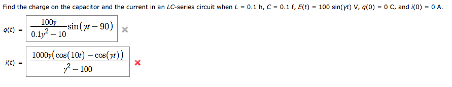 Solved Find The Charge On The Capacitor And The Current I Chegg Com