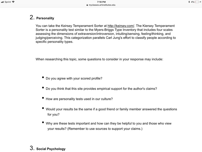 keirsey temperament sorter questions