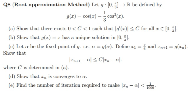 Solved Q8 Root Approximation Method Let G 0 P 3 Chegg Com