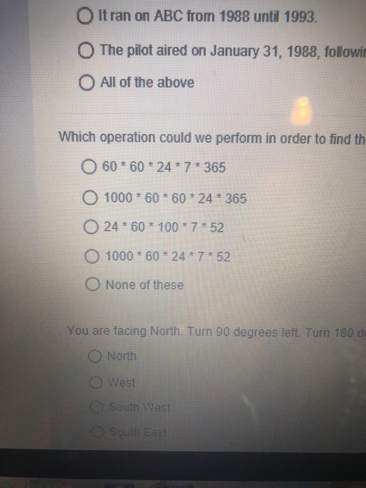 Solved O It Ran On Abc From 19 Until 199 3 O The Pilot Chegg Com