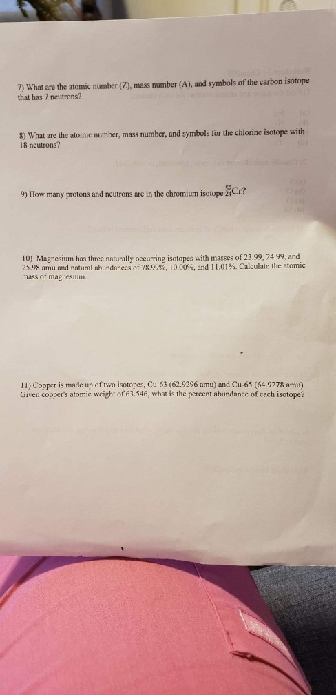 Number Atomic Solved: ... What (A 7) Are Mass The (Z), Number