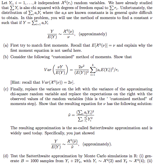 Solved Let Y I 1 K Independent X R Random Variab Chegg Com