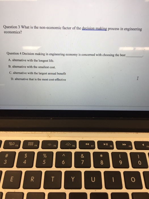 Solved Question 3 What Is The Non Economic Factor Of The Chegg Com