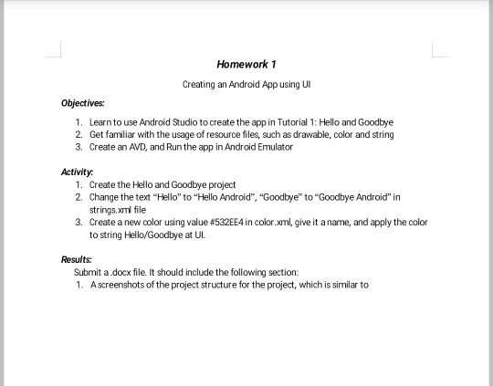 Solved Homework 1 Creating an Android App using Ul 