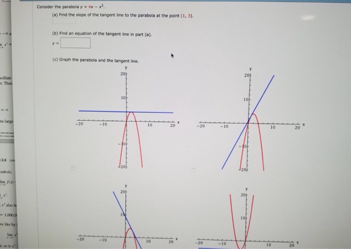 Consider The Parabola Y 4x X2 A Find The Slope Chegg Com