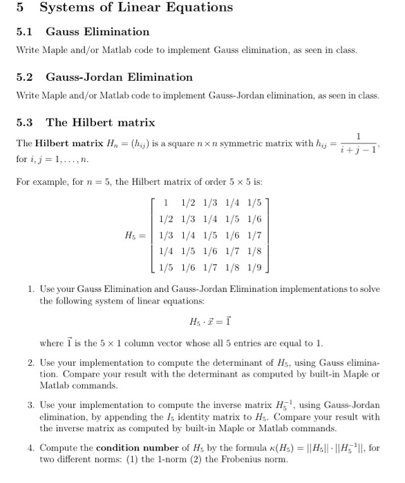 Solved 5 of Linear Equations Gauss | Chegg.com