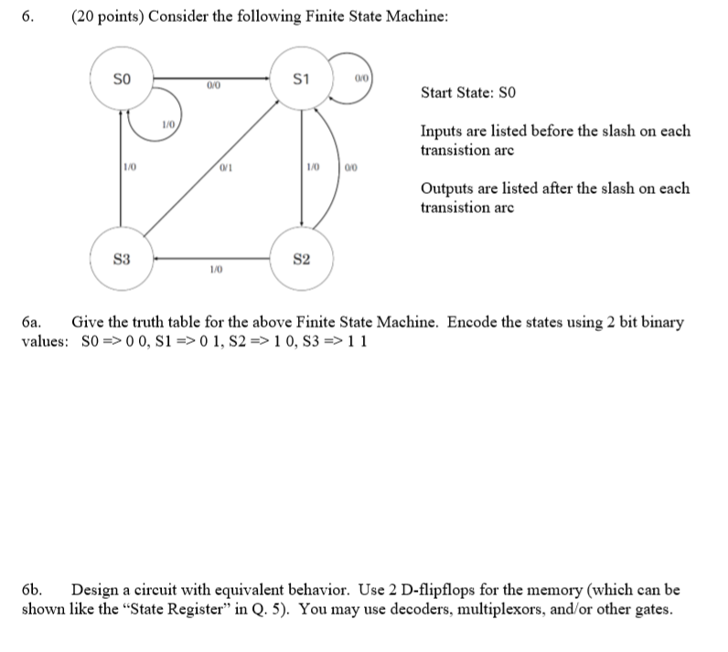 Solved 6 Points Consider The Following Finite State Chegg Com