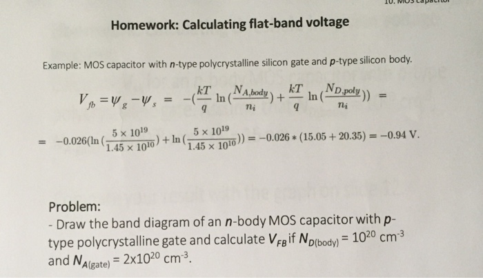 Solved Example Mos Capacitor With N Type Polycrystalline Chegg Com