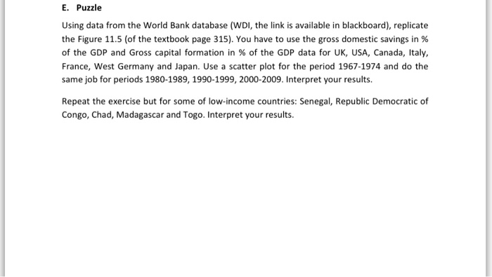 Using Data From The World Bank Database Wdi The Chegg Com