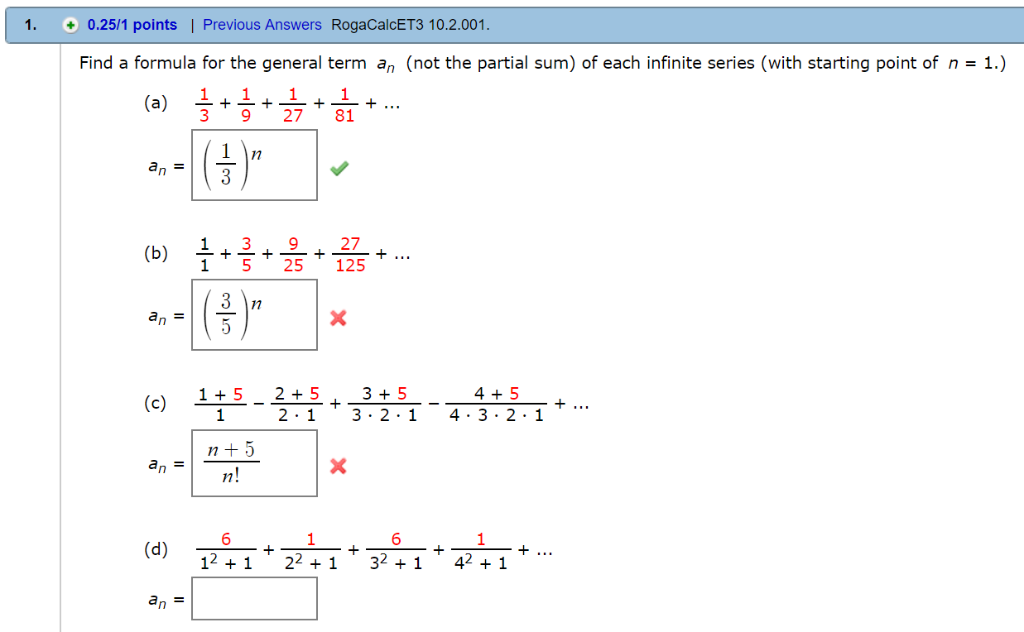 Solved 1 0 25 1 Points Previous Answers Rogacalcet3 Chegg Com