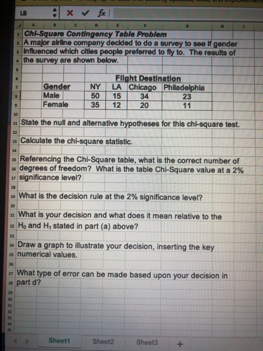 Solved L8 Chl Square Coningency Table Problem A Major Alr Chegg Com