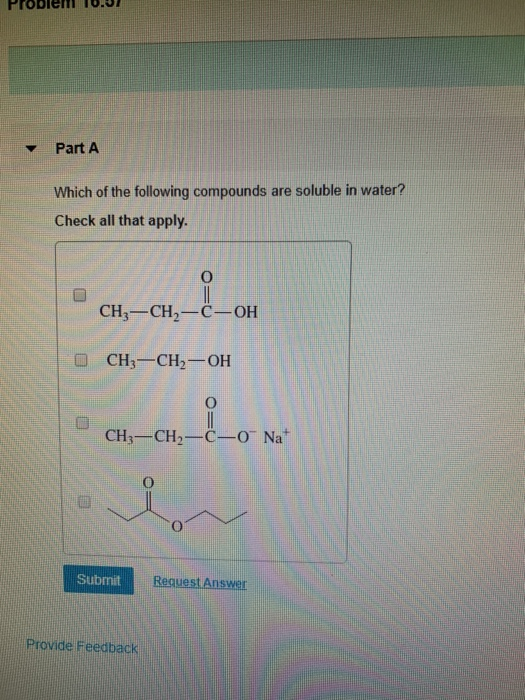 Solved Probiem To.b Part A Which Of The Following Compounds | Chegg.com Solved Probiem To.b Part A Which Of The Following Compounds | Chegg.com