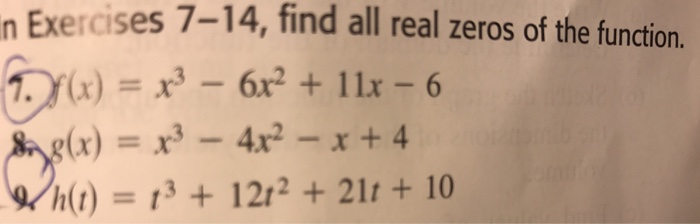 Find All Real Zeros Of The Function F X X 3 Chegg Com