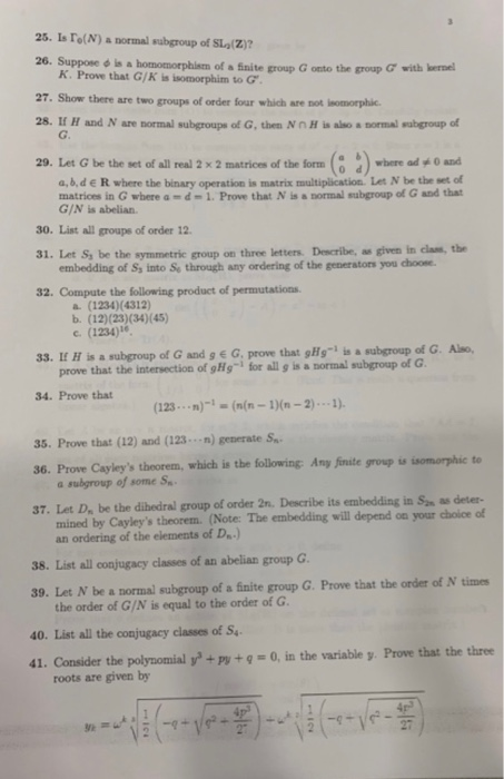 Solved 25 Is Ro N A Normal Subgroup Of Sla Z 26 Supp Chegg Com